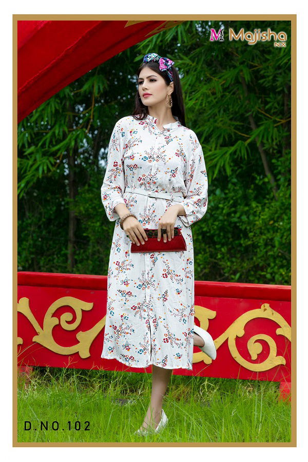 Majisha Nx Monika Belt 1  Party Wear Wholesale Kurti Collection